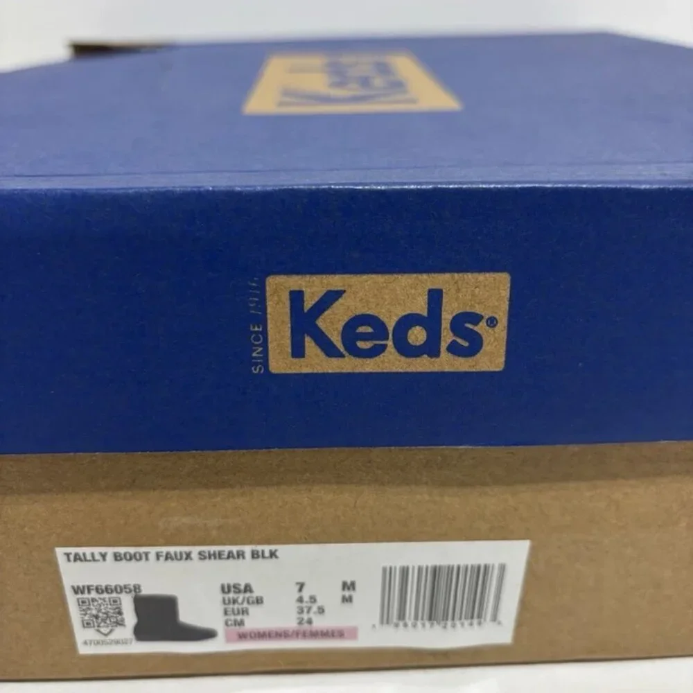 Keds Women’s Tally Faux Shearling Winter Boot Black, Size 7 M